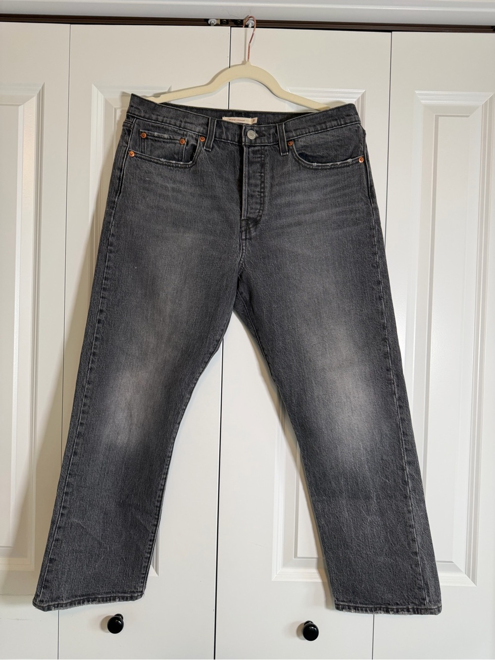 Levi's Women's Wedgie Straight Leg Jeans in Washed Black